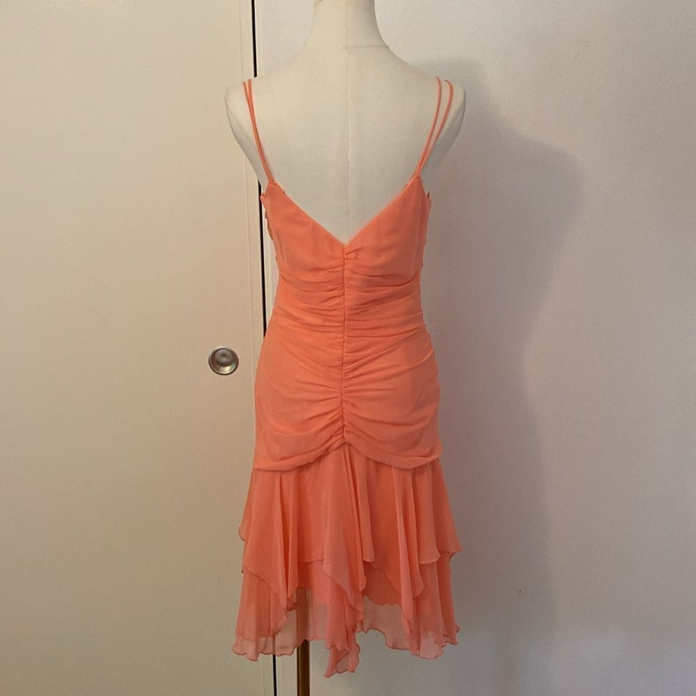 Vintage Peach / Light Orange ABS by Allen Schwartz Jellyfish Hem Dress Size 6 - Picture 6 of 13